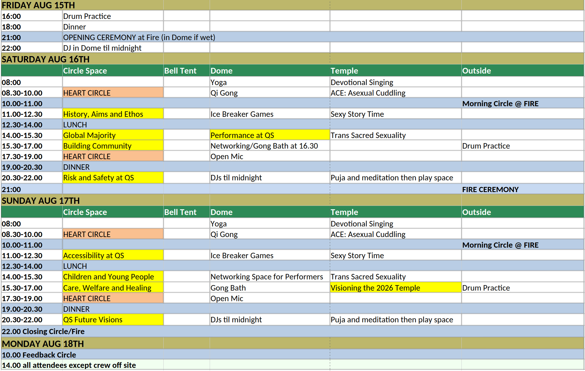 Provisional programme