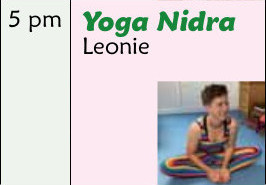 Schedule, Saturday, 5pm - Yoga space